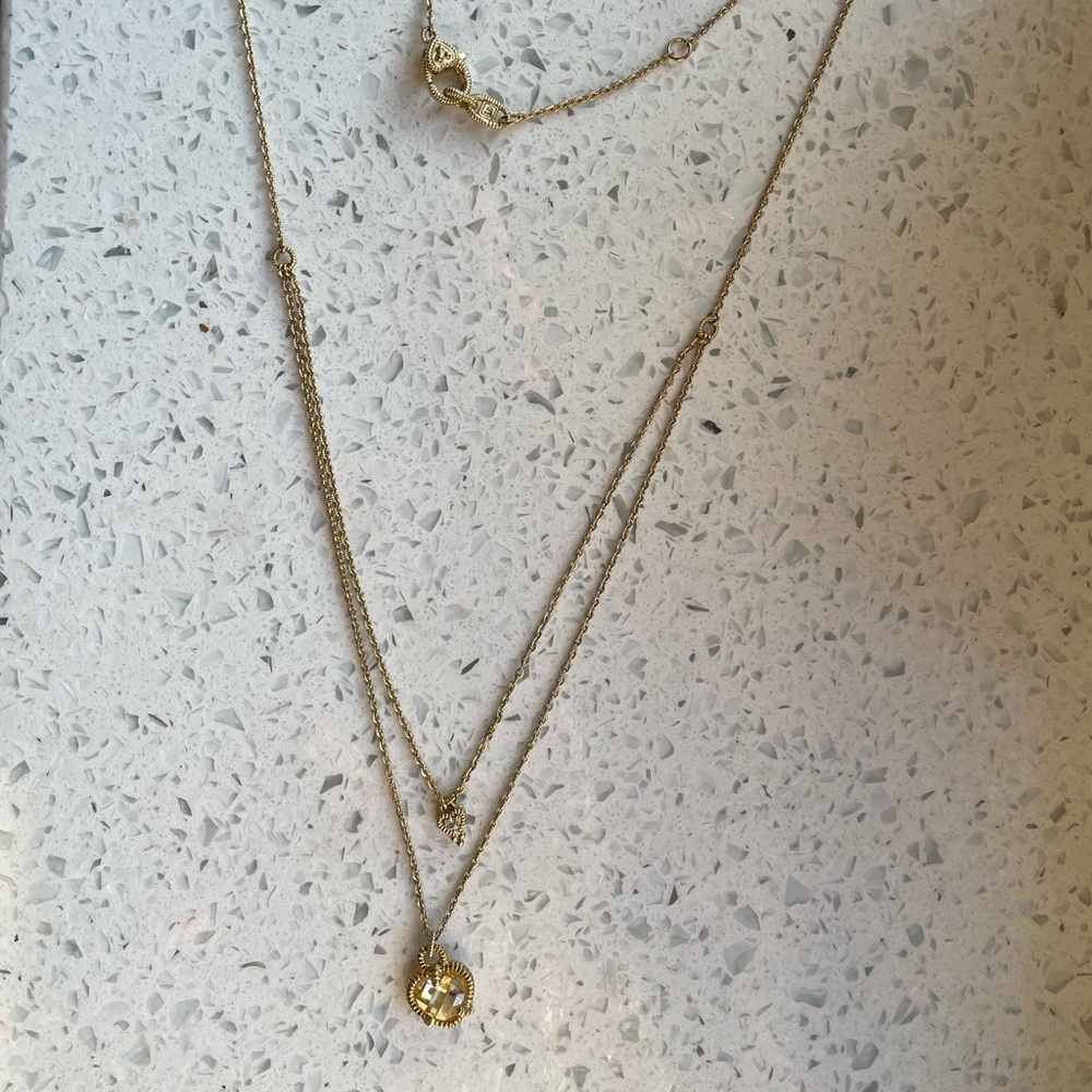 Judith Ripka 14K Goldplated, Yellow Crystal & White Topaz Double-Layer Necklace
